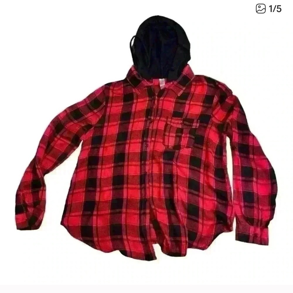 No Boundaries Women's Plaid Shirt size GIRLS XL (15-17) Great condition - Picture 7 of 7